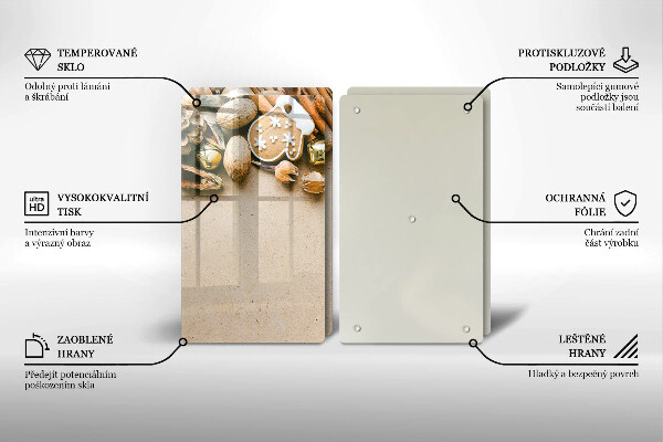 Krájecí prkénko skleněné Vánoční dekorace