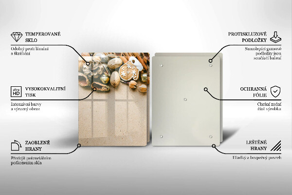 Krájecí prkénko skleněné Vánoční dekorace