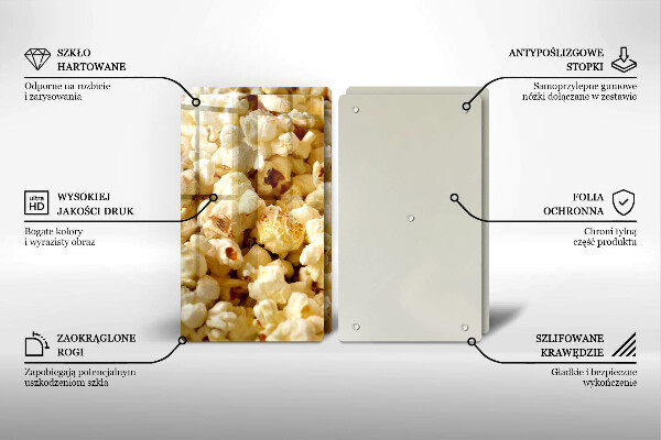 Krájecí prkénko skleněné Popcorn
