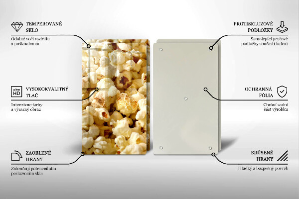 Krájecí prkénko skleněné Popcorn