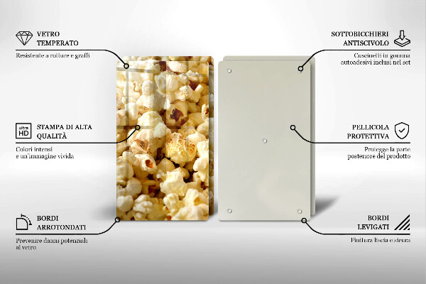 Krájecí prkénko skleněné Popcorn