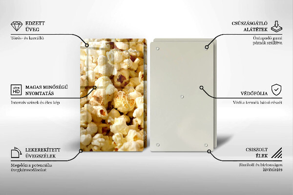 Krájecí prkénko skleněné Popcorn