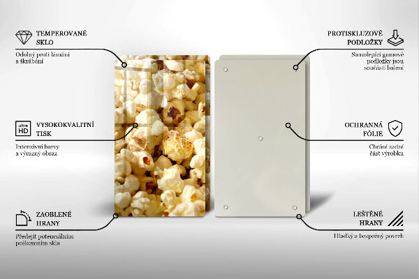 Krájecí prkénko skleněné Popcorn