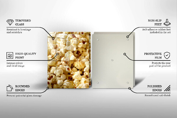 Krájecí prkénko skleněné Popcorn
