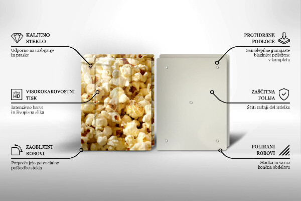 Krájecí prkénko skleněné Popcorn