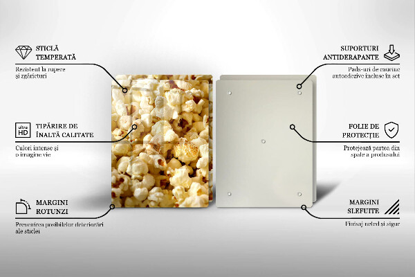 Krájecí prkénko skleněné Popcorn