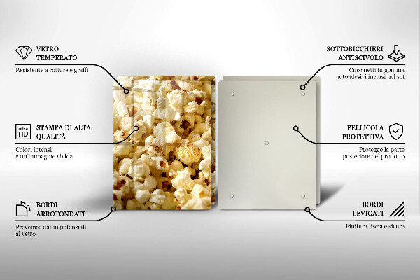 Krájecí prkénko skleněné Popcorn