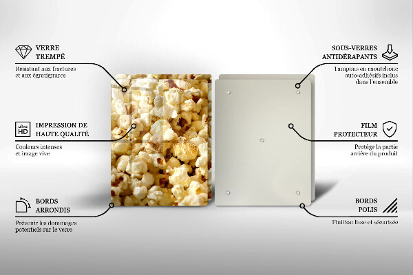 Krájecí prkénko skleněné Popcorn