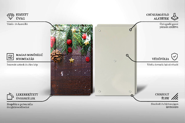 Krájecí prkénko skleněné Vánoční dekorace