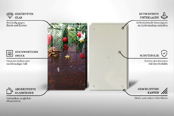 Krájecí prkénko skleněné Vánoční dekorace