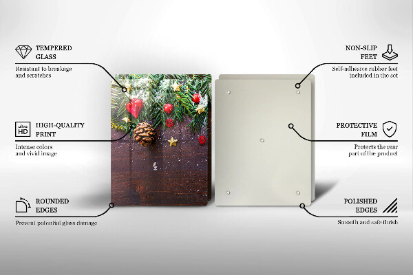 Krájecí prkénko skleněné Vánoční dekorace