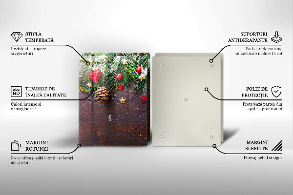 Krájecí prkénko skleněné Vánoční dekorace