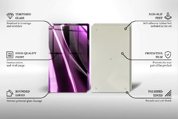 Krájecí prkénko skleněné Fialová abstrakce