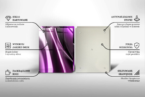 Krájecí prkénko skleněné Fialová abstrakce