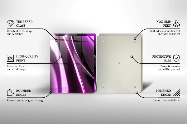 Krájecí prkénko skleněné Fialová abstrakce