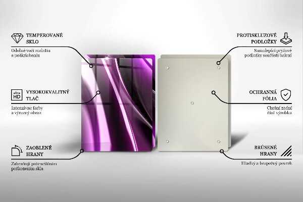 Krájecí prkénko skleněné Fialová abstrakce