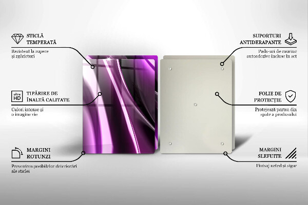 Krájecí prkénko skleněné Fialová abstrakce