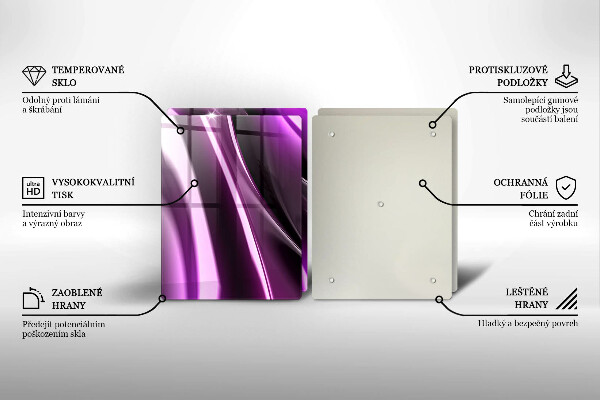 Krájecí prkénko skleněné Fialová abstrakce