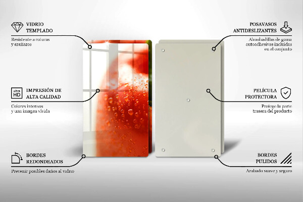 Krájecí prkénko skleněné Červená paprika