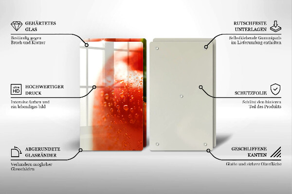Krájecí prkénko skleněné Červená paprika