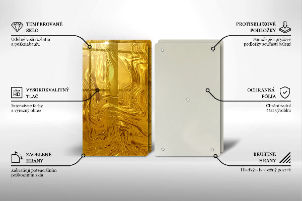 Krájecí prkénko skleněné Zlatá textura