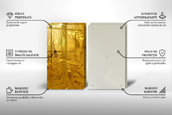 Krájecí prkénko skleněné Zlatá textura