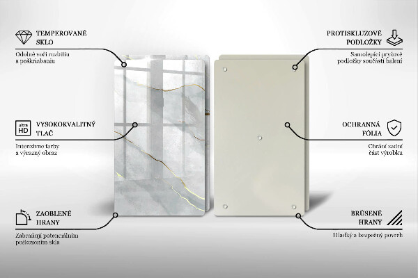 Krájecí prkénko skleněné Textura kamene