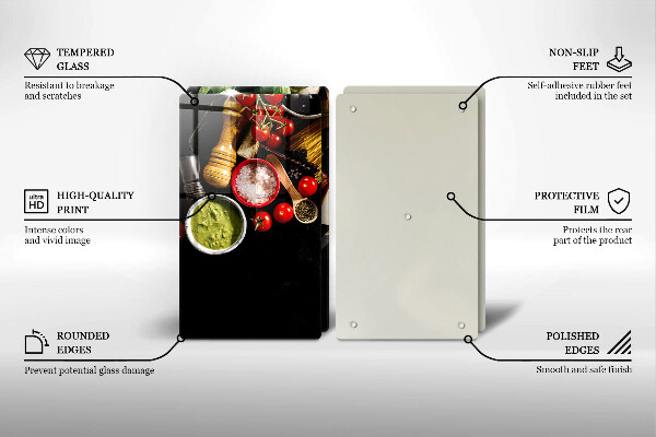 Krájecí prkénko skleněné Italské přísady a koření