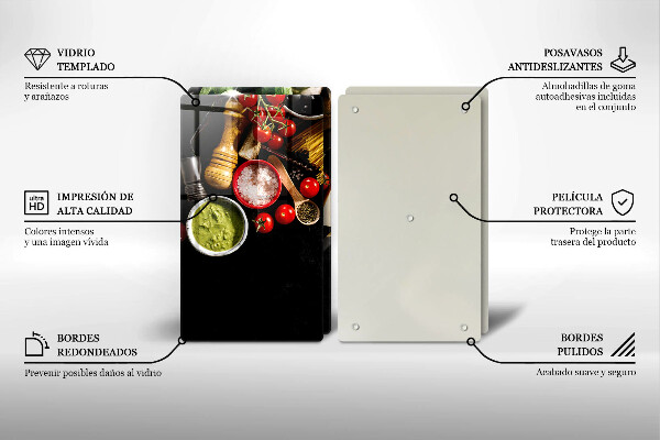 Krájecí prkénko skleněné Italské přísady a koření