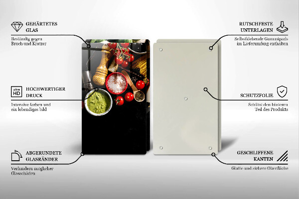 Krájecí prkénko skleněné Italské přísady a koření