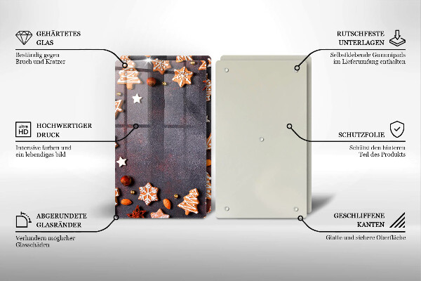 Krájecí prkénko skleněné Perníkové vánoce