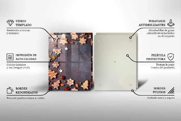 Krájecí prkénko skleněné Perníkové vánoce