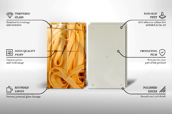 Krájecí prkénko skleněné Tagliatelle těstoviny