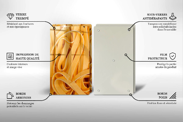 Krájecí prkénko skleněné Tagliatelle těstoviny