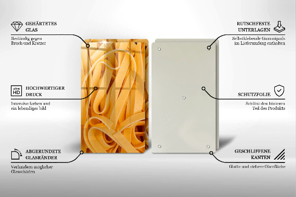 Krájecí prkénko skleněné Tagliatelle těstoviny