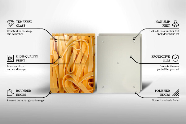 Krájecí prkénko skleněné Tagliatelle těstoviny