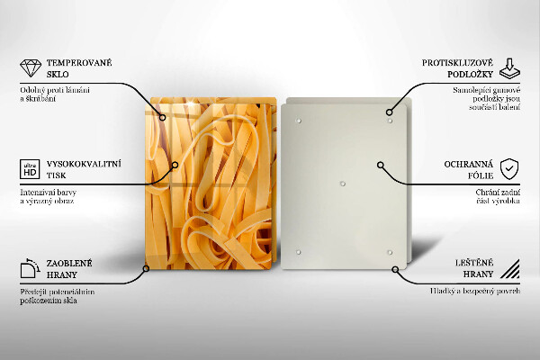 Krájecí prkénko skleněné Tagliatelle těstoviny