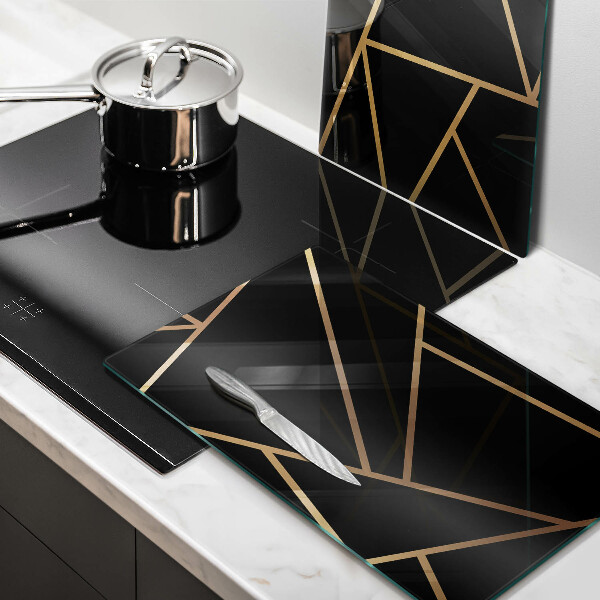 Krájecí prkénko skleněné Černá abstrakce