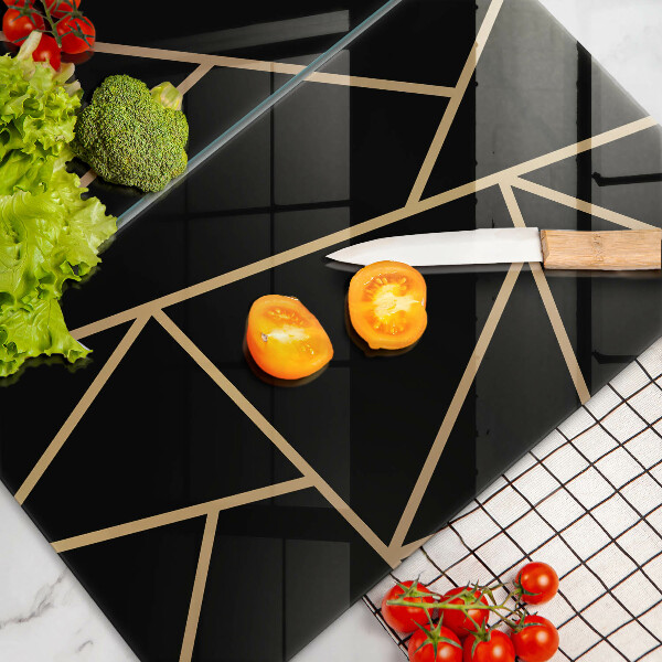 Krájecí prkénko skleněné Černá abstrakce