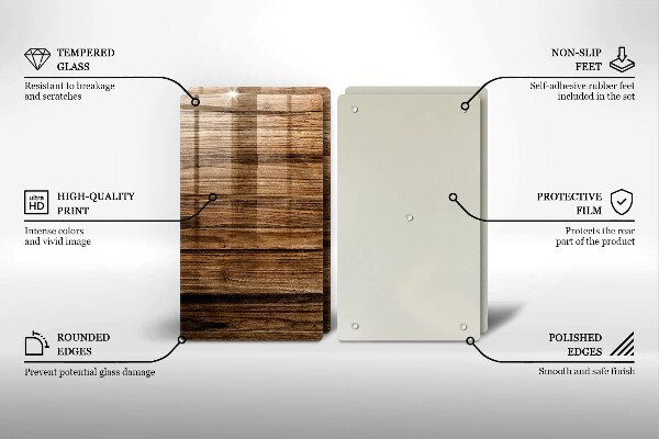 Krájecí prkénko skleněné Textura dřeva