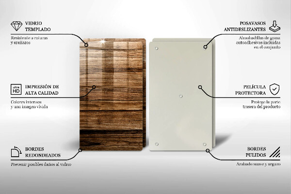 Krájecí prkénko skleněné Textura dřeva