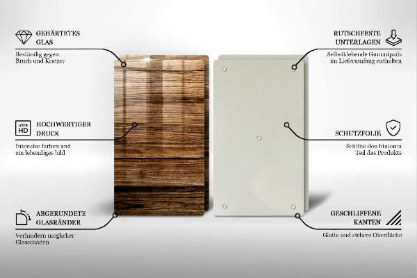 Krájecí prkénko skleněné Textura dřeva