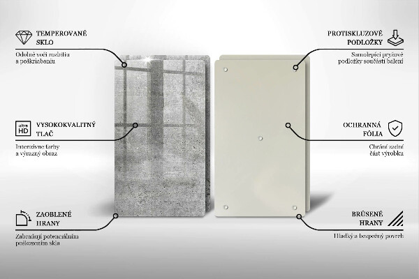 Skleněné krájecí prkénko Betonová textura