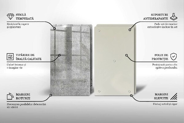 Skleněné krájecí prkénko Betonová textura