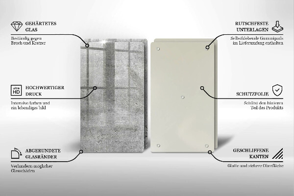 Skleněné krájecí prkénko Betonová textura