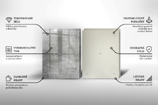 Skleněné krájecí prkénko Betonová textura