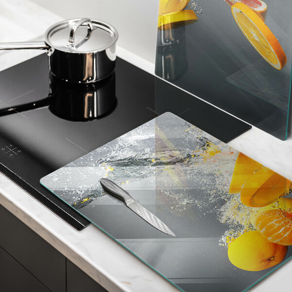 Skleněné krájecí prkénko Citrony ve vodě