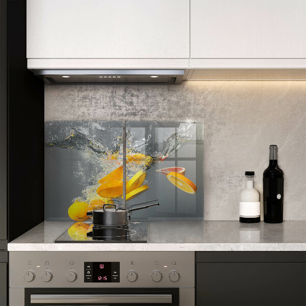 Skleněné krájecí prkénko Citrony ve vodě