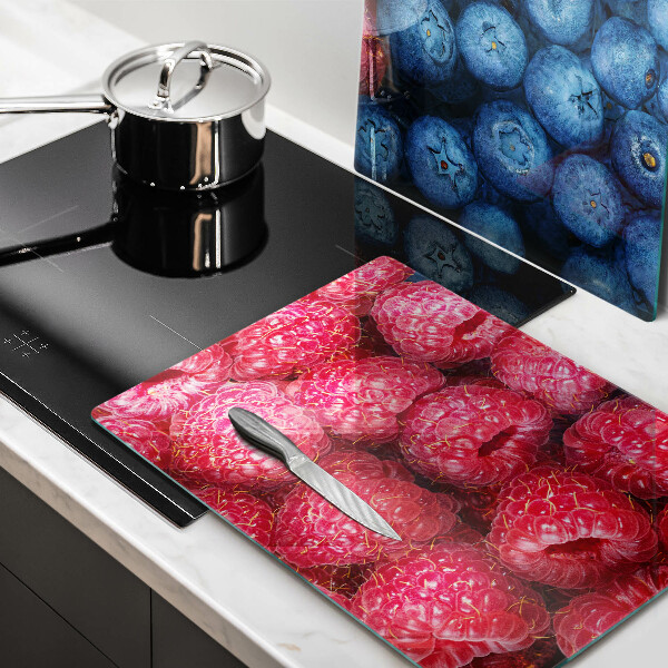 Skleněné krájecí prkénko Plody maliny a borůvky