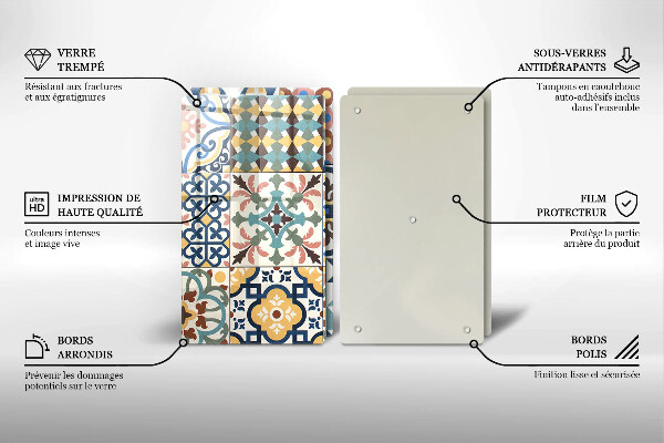 Skleněná krájecí deska Dekorativní dlaždice